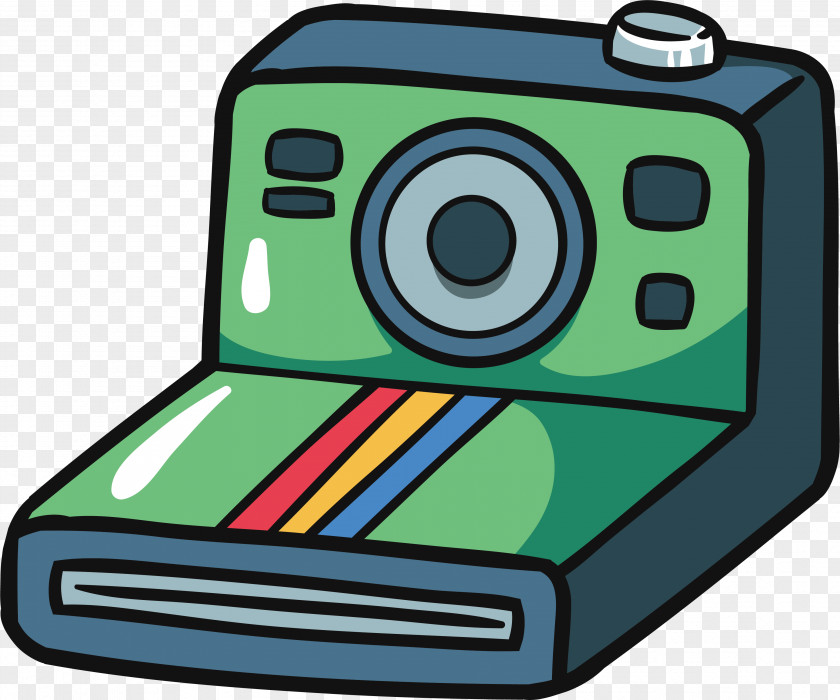 Green Polaroid Camera Instant Corporation PNG