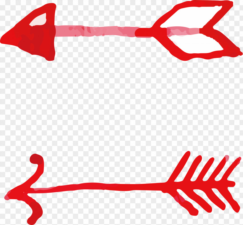 Hand Painted Red Arrow Design Clip Art PNG