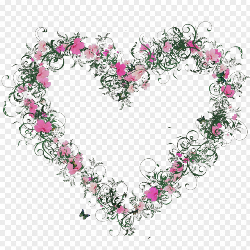 Heart Flower Love Drawing PNG