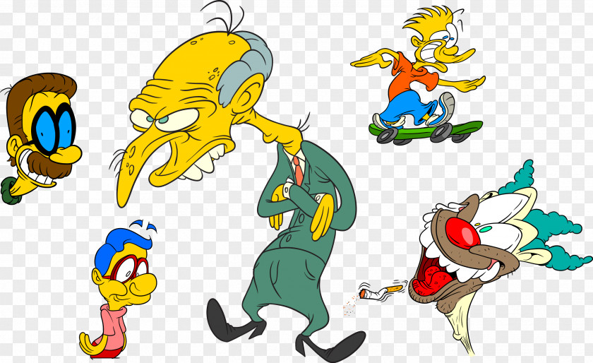 Krusty The Clown Ned Flanders Bart Simpson Gary Chalmers Homer Milhouse Van Houten PNG