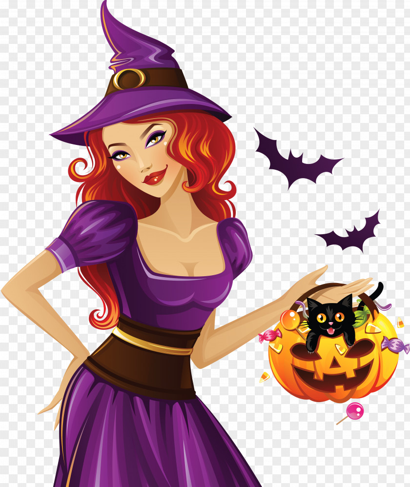 Purple Witch Clipart Witchcraft Halloween Clip Art PNG