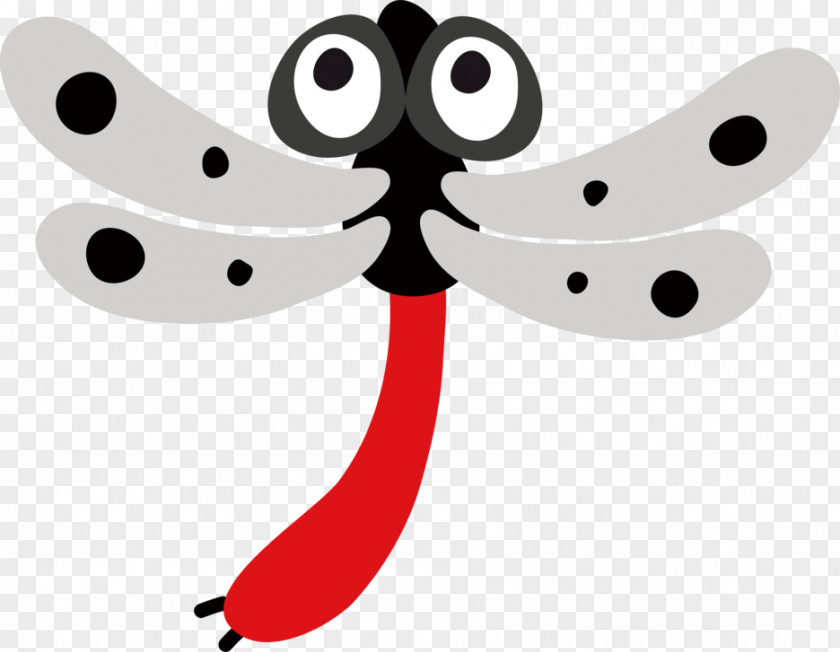 Red Dragonfly Cartoon Illustration PNG