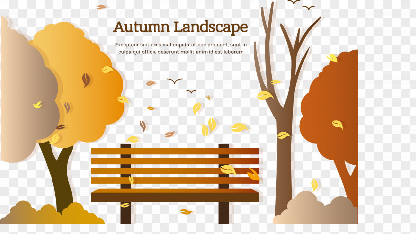 Vector Autumn Park Poster PNG