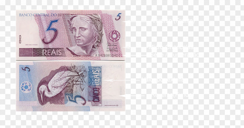 Banknote Brazilian Real Cédula De Cinco Reais Money PNG