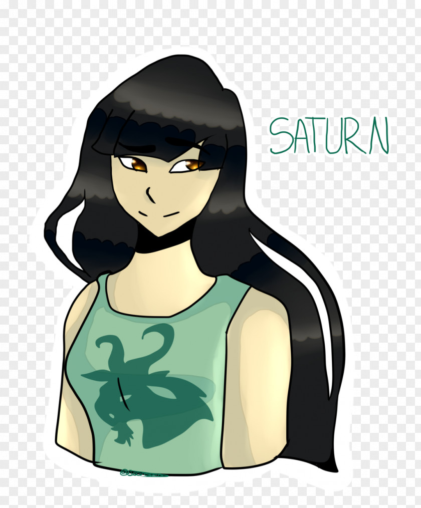 Saturn Drawing Black Hair Human Behavior Cartoon Character PNG
