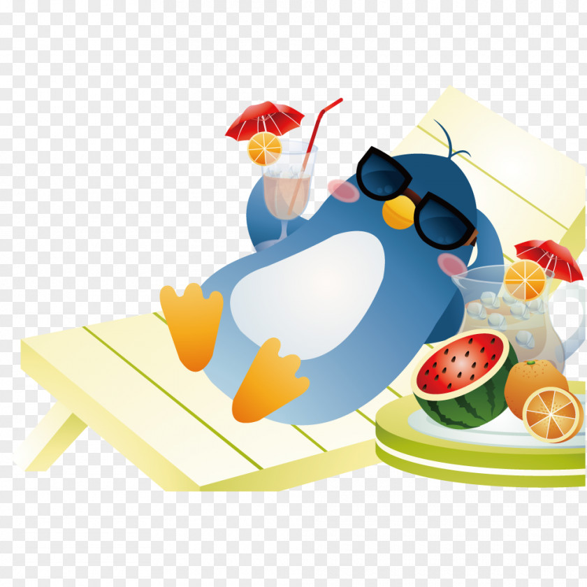 Sun Penguins Cartoon Summer Download PNG