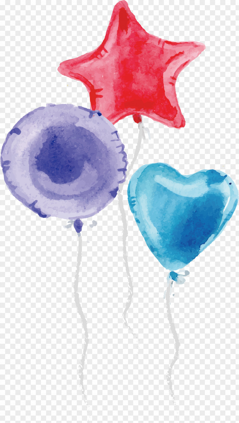 Watercolor Balloon Design Birthday Painting Party PNG