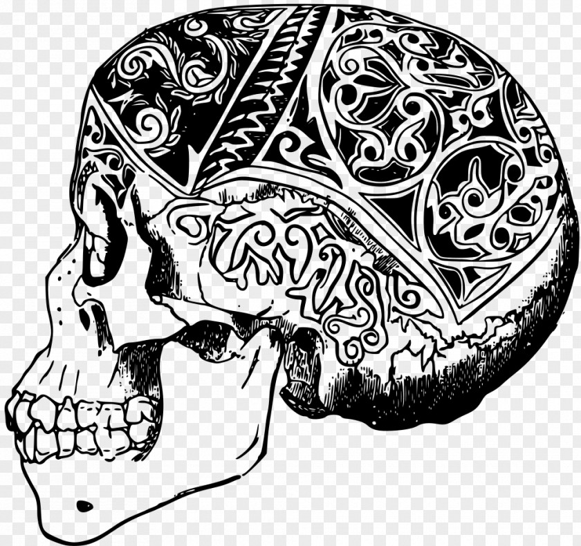 Western Skull Tattoo Clip Art PNG