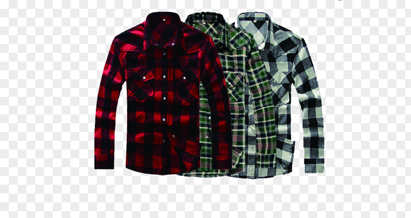 Plaid Shirt T-shirt Red Blue PNG