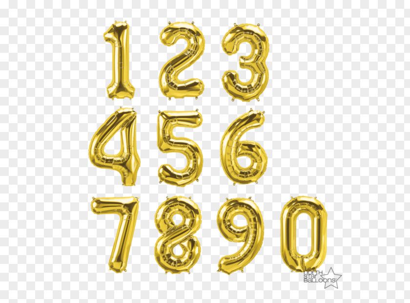 Silver 3d Number Brass Gold Toy Balloon Material PNG