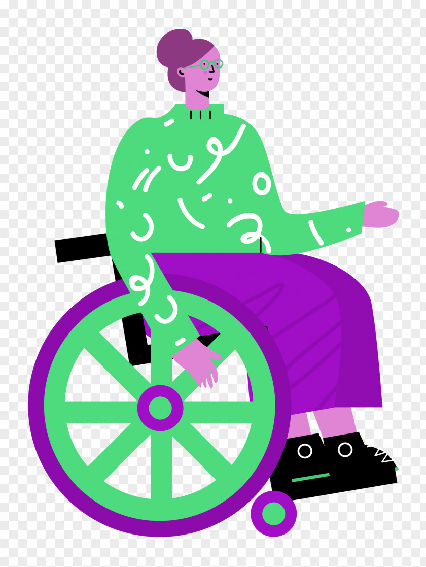 Sitting On Wheelchair Woman Lady PNG