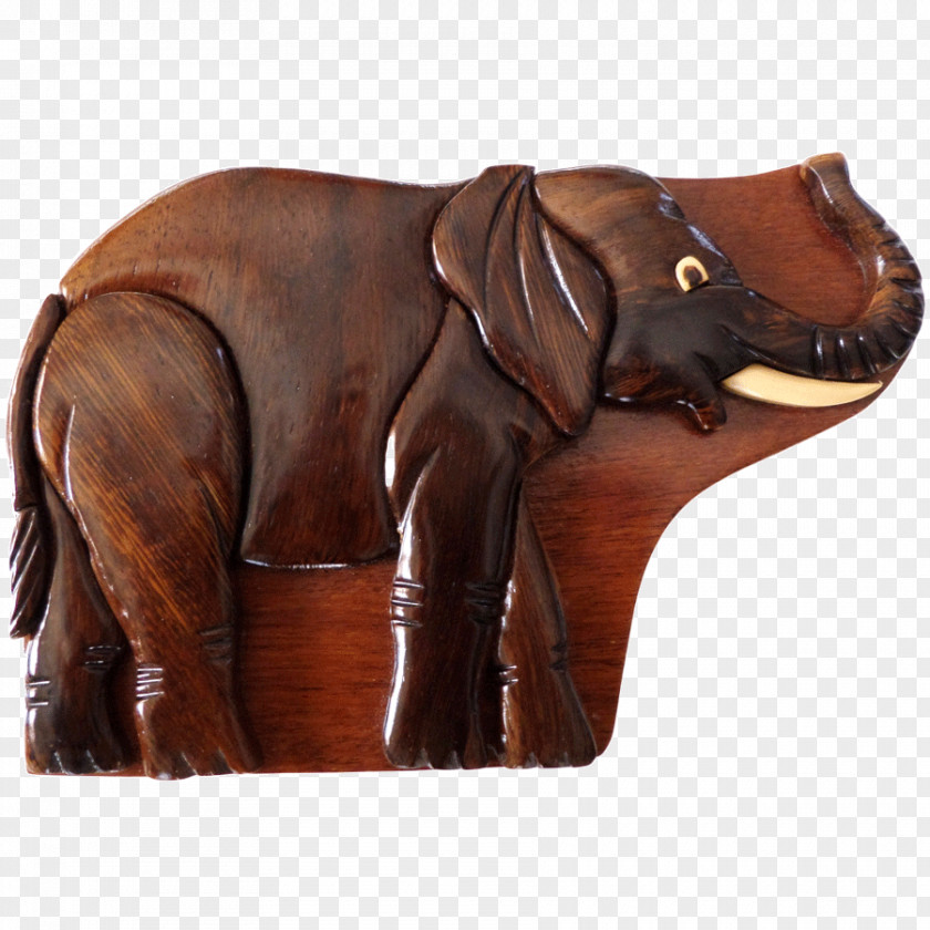 Wood Indian Elephant Puzzle Box African Casket PNG