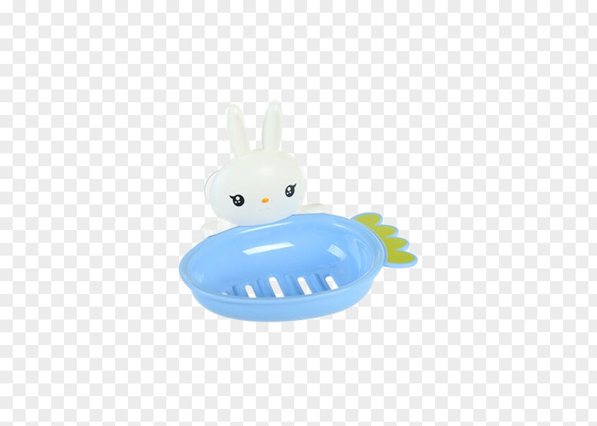 Cute Bunny Double Sucker Soap Box Blue Easter Rabbit Material PNG