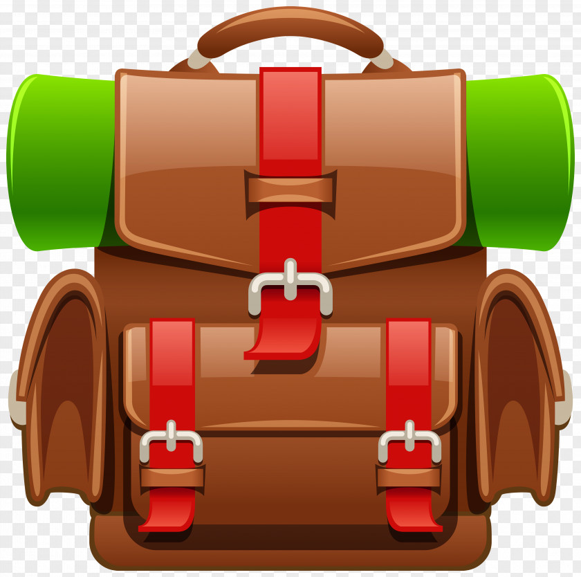 Brown Tourist Backpack Clipart Image Backpacking Travel Clip Art PNG