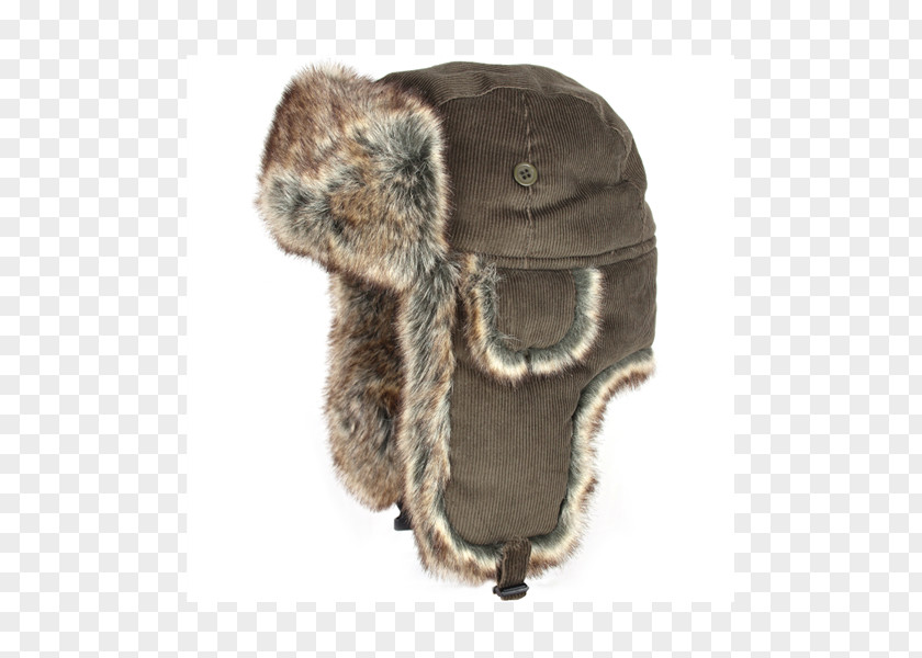 Hat Ushanka Fur Corduroy Wool PNG