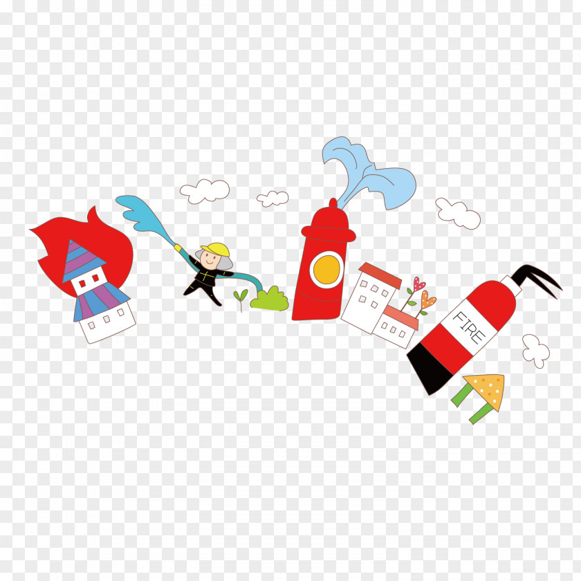 Cartoon Train Toy Design Fire Extinguisher Drawing Clip Art PNG