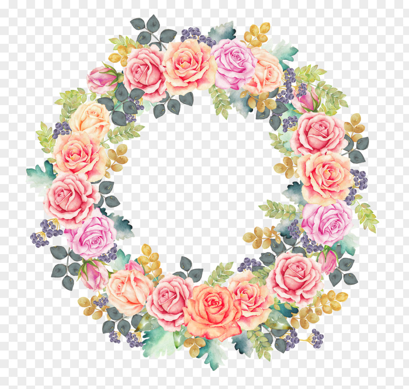 Flores Acuarelas Flower Wreath Floral Design Clip Art PNG
