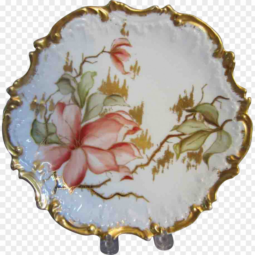 Hand-painted Flowers Decorated Tableware Platter Plate Saucer Porcelain PNG