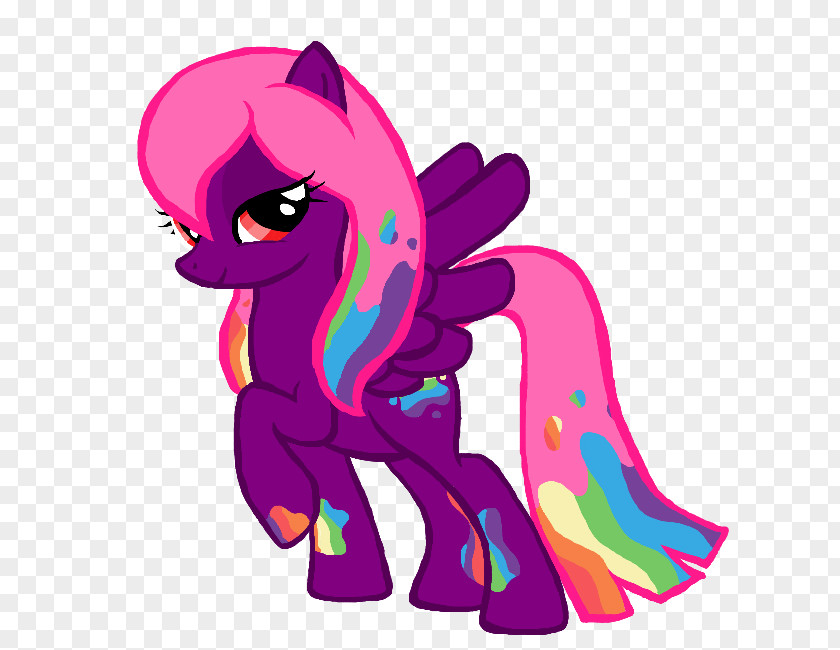 Rainbow Splat Horse Clip Art Illustration Pink M Animal PNG