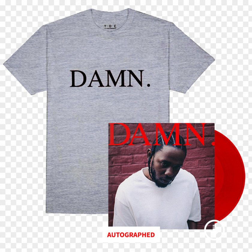 T-shirt DAMN. Phonograph Record Grammy Award For Best Rap Album LP PNG