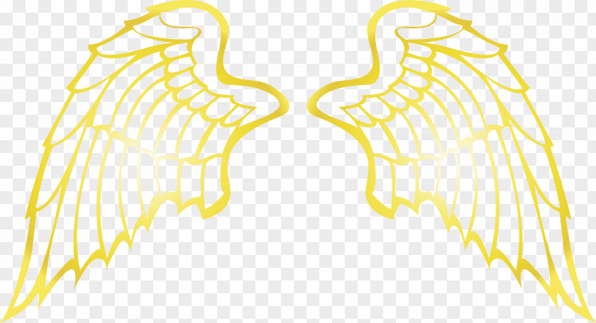 Wing Yellow Line Art Symmetry PNG