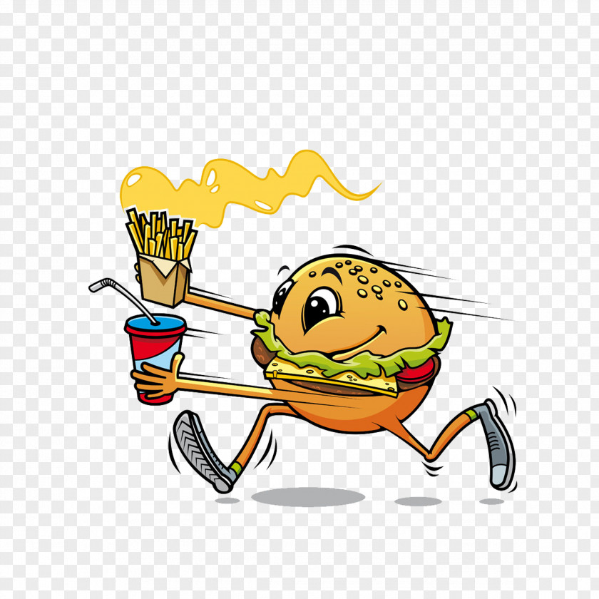 Burger Run Hamburger Fast Food Hot Dog French Fries PNG
