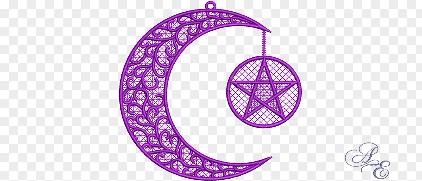 Magenta Symbol Crescent Moon PNG