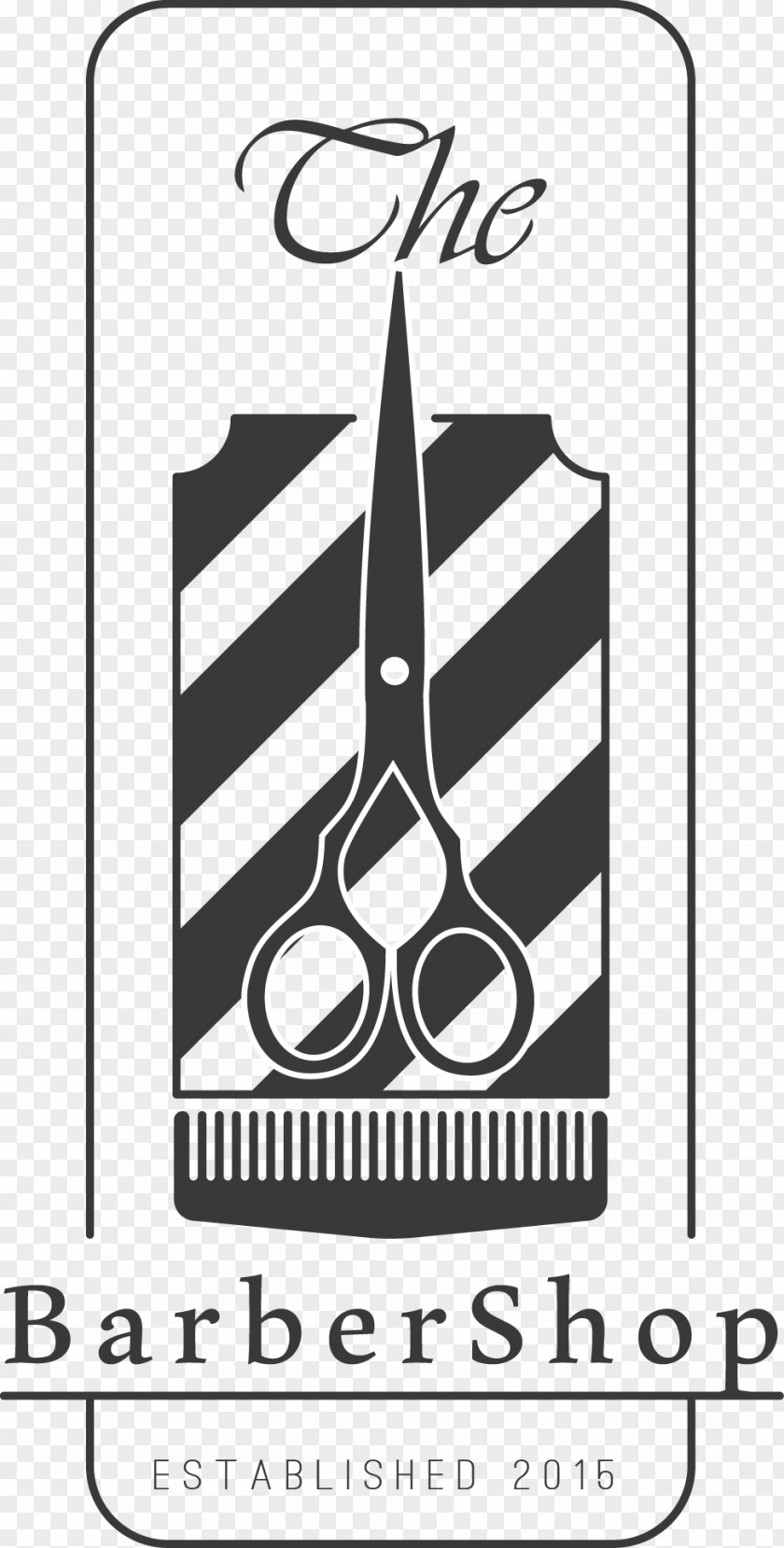 Striped Barber Shop And Scissors Barbers Pole Logo Hairstyle PNG