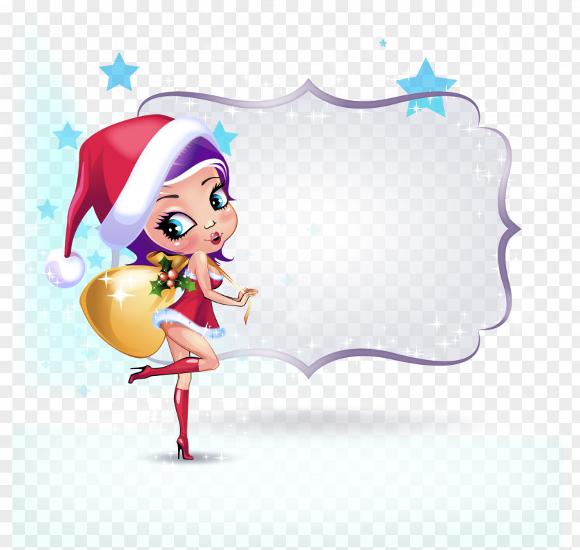 Winter Bed Promotional Board Christmas Sticker Clip Art PNG