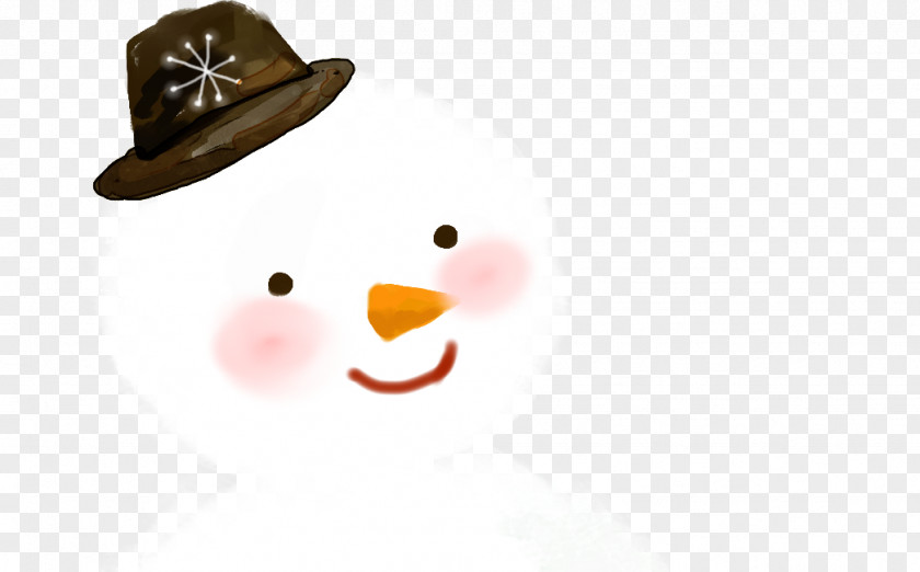 Cartoon Snowman Hat Christmas PNG