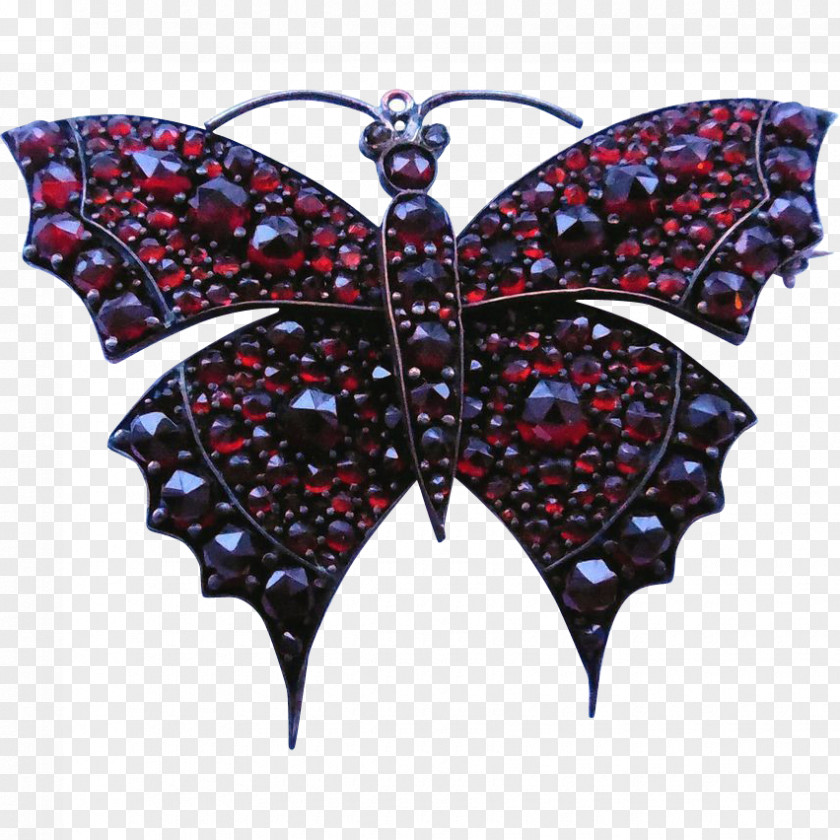 Jewellery Monarch Butterfly Tie Pin Cubic Zirconia Garnet PNG