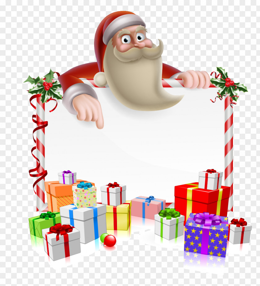 Santa Claus Christmas Gift Decorative Elements Rudolph Reindeer Cartoon PNG