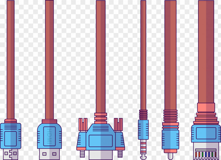 Vector USB Plug Electrical Cable PNG
