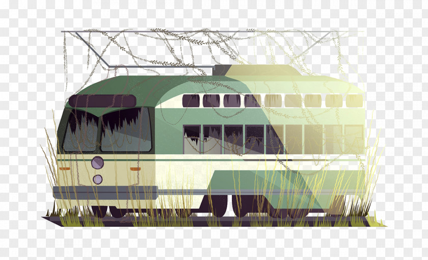 Painted Abandoned Bus Car PNG