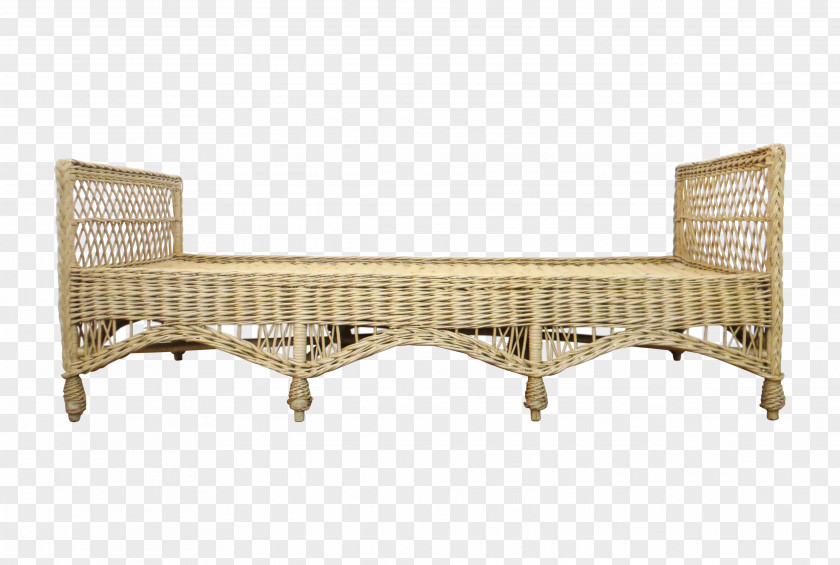 Rattan Divider Daybed Wicker Couch PNG