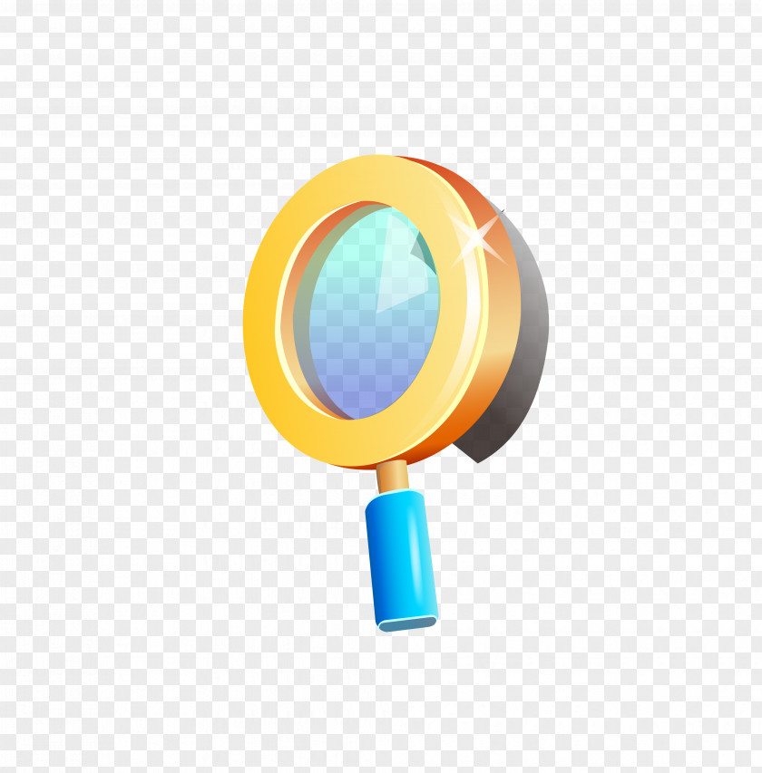 Cartoon Yellow Magnifying Glass Animation Drawing PNG