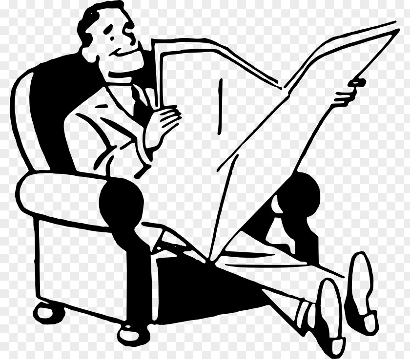 Images Of People Reading Newspaper Man Clip Art PNG
