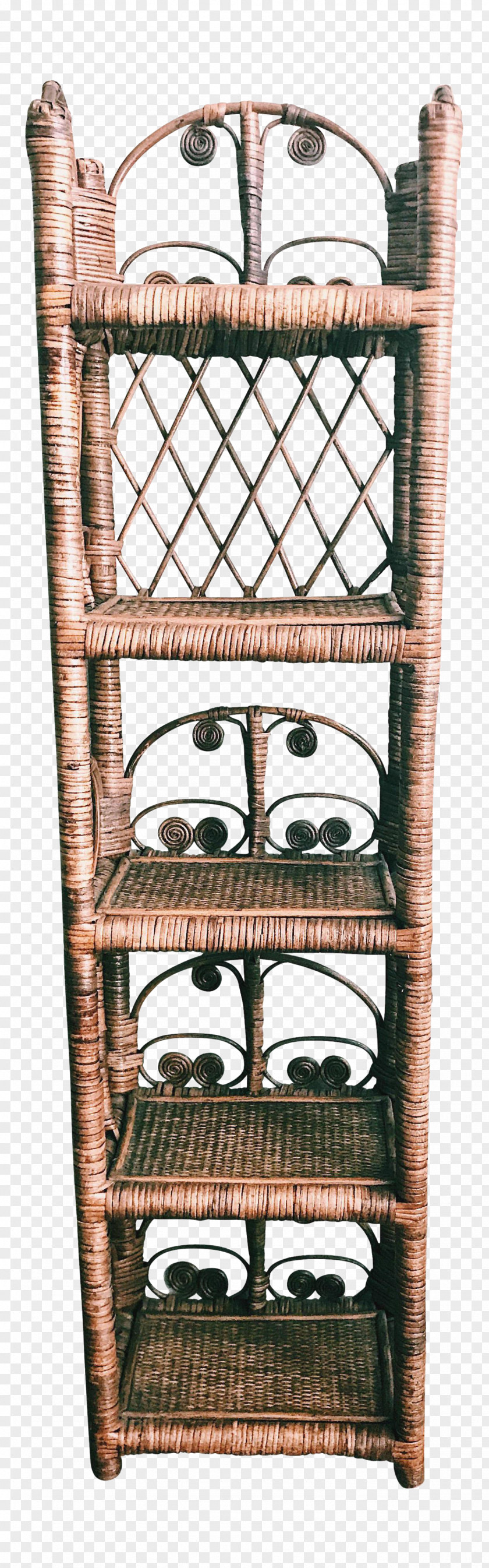 Hanging Rattan Shelf PNG