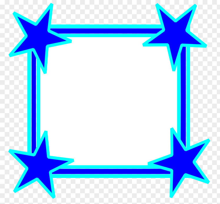 Star Frame Cliparts Blue Clip Art PNG