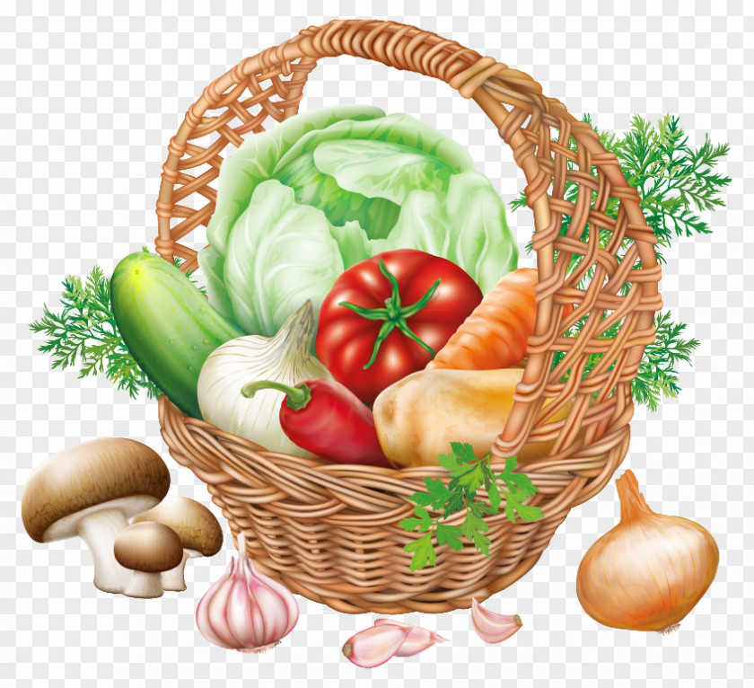 Basket With Vegetables Clipart Image Vegetable Organic Food Fruit Clip Art PNG