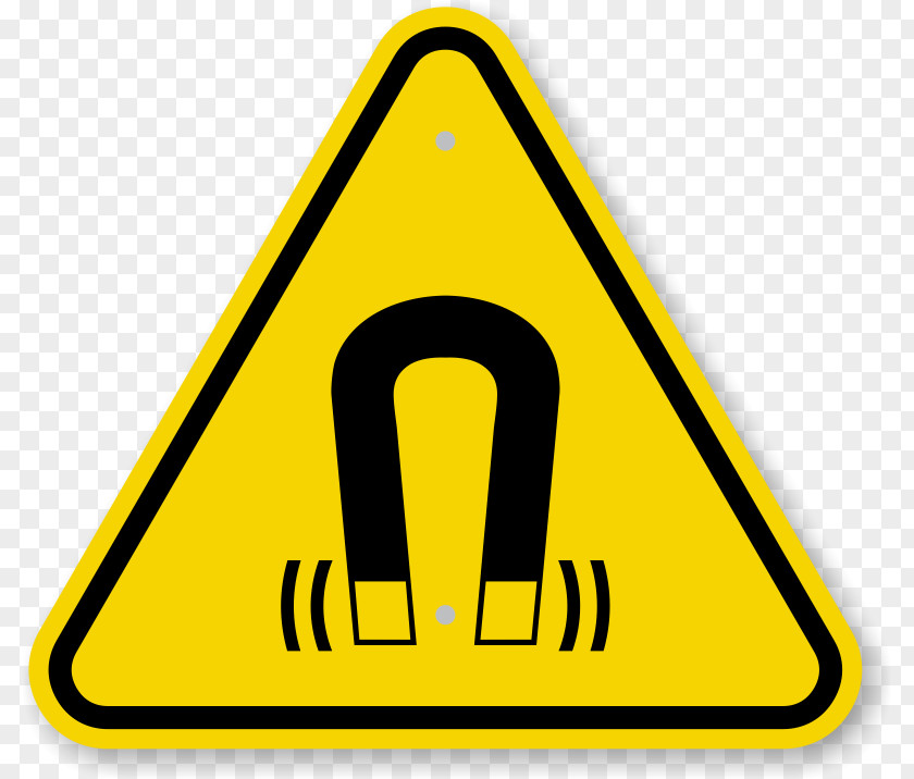 Caution Triangle Symbol Warning Sign Magnetic Field Magnetism PNG