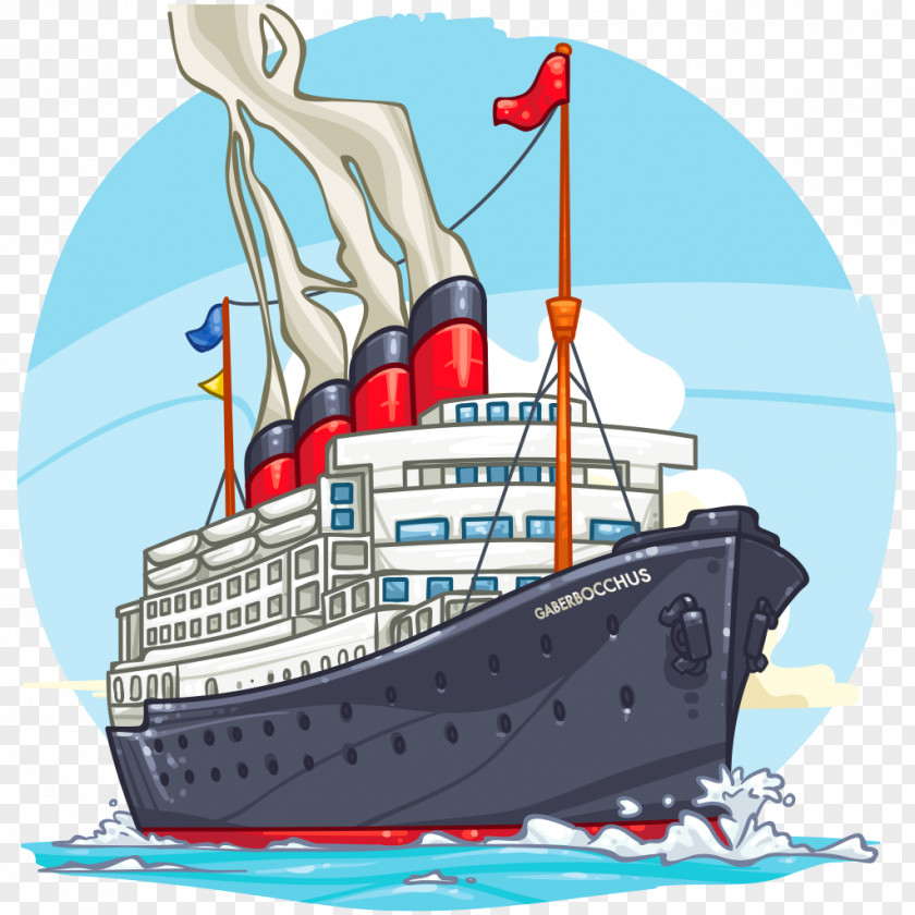 Cruise Ship Of The Line Cartoon Boat PNG