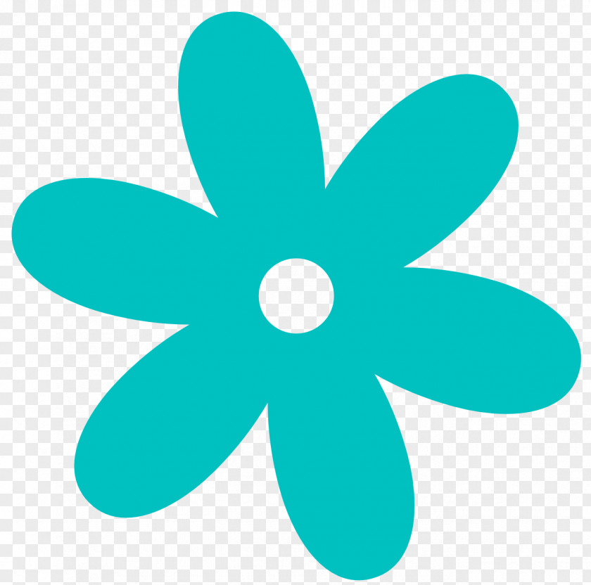 Flower Clip Art Teal Turquoise PNG