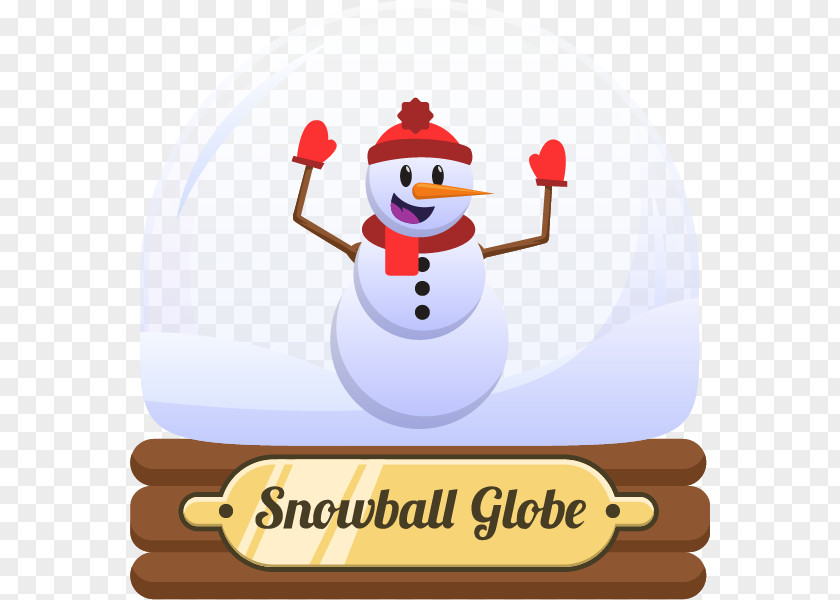 Happy Snowman Crystal Ball Christmas Dress Up Clip Art PNG