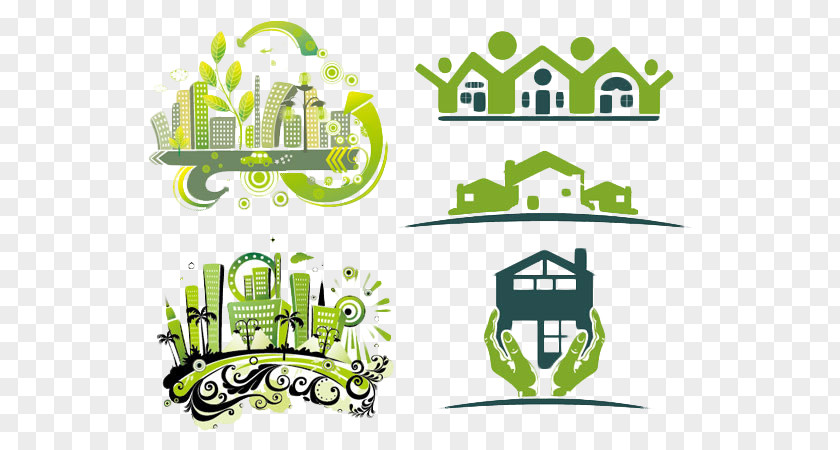 HD Green Building Vector Material House Home PNG