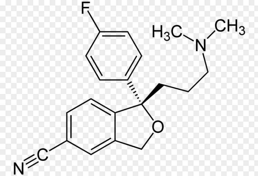 Citalopram Molecule Chemical Compound Formula Chemistry PNG