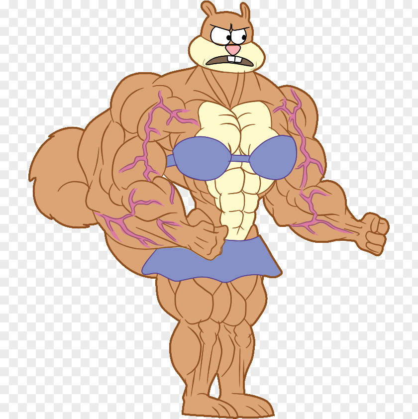 Hand-drawn Animation Sandy Cheeks Starfire Muscle Female PNG