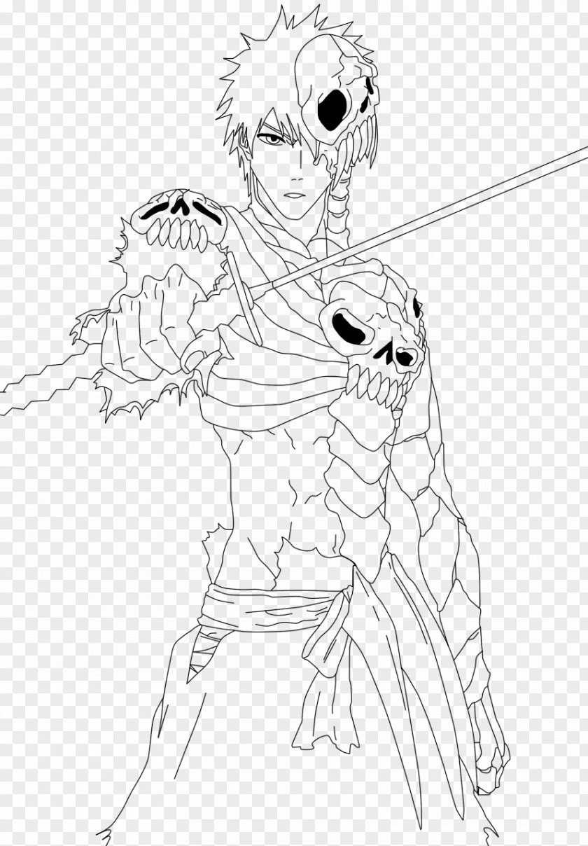 Kurosaki Ichigo Drawing Line Art Inker White Cartoon PNG