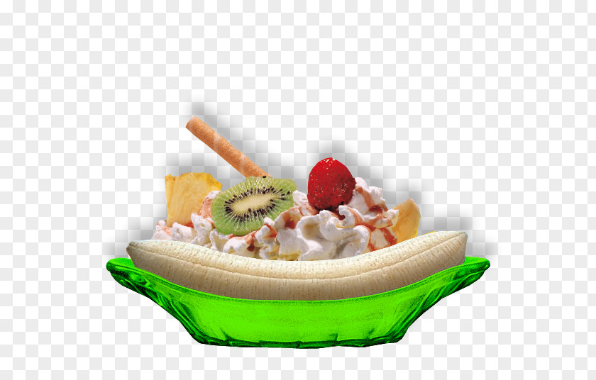 Banana Splits Ice Cream Split Vegetarian Cuisine Breakfast Garnish PNG