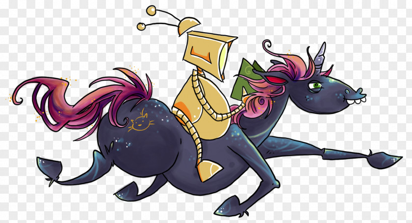 Mischief Horse Animated Cartoon Purple PNG